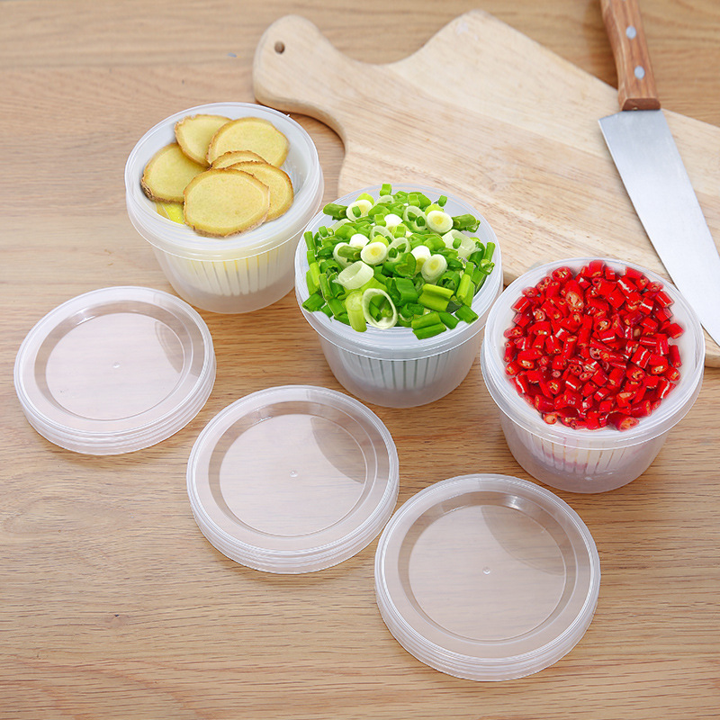 4pcs Sealed Food Crispers Chopped Green Onion Storage Boxes for Refrigerater, Size: 12.8x11.5cm