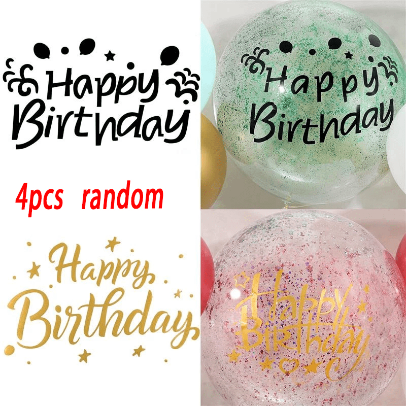 

4pcs Gold & Black Birthday Pompom Stickers - Add Some Sparkle To Your Celebrations! Easter Gift