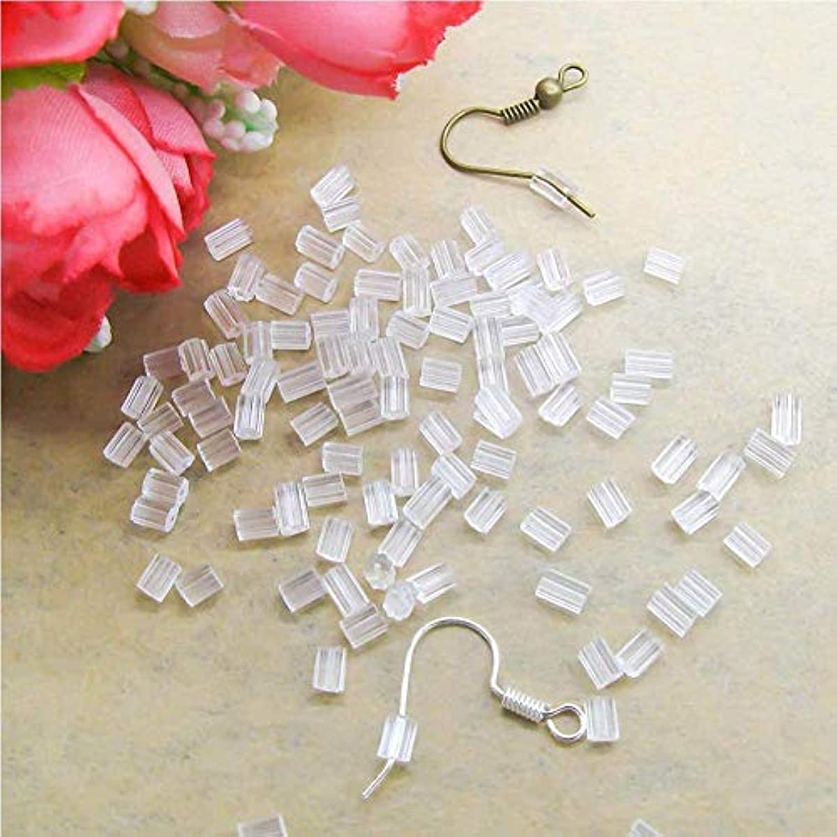 50pcs Silicone Earring Backs, Full-Cover Clear Earring Backs, Dust-Proof, Hypoallergenic Soft Ear Safety Pads Backstops for Stabilize Earring Studs