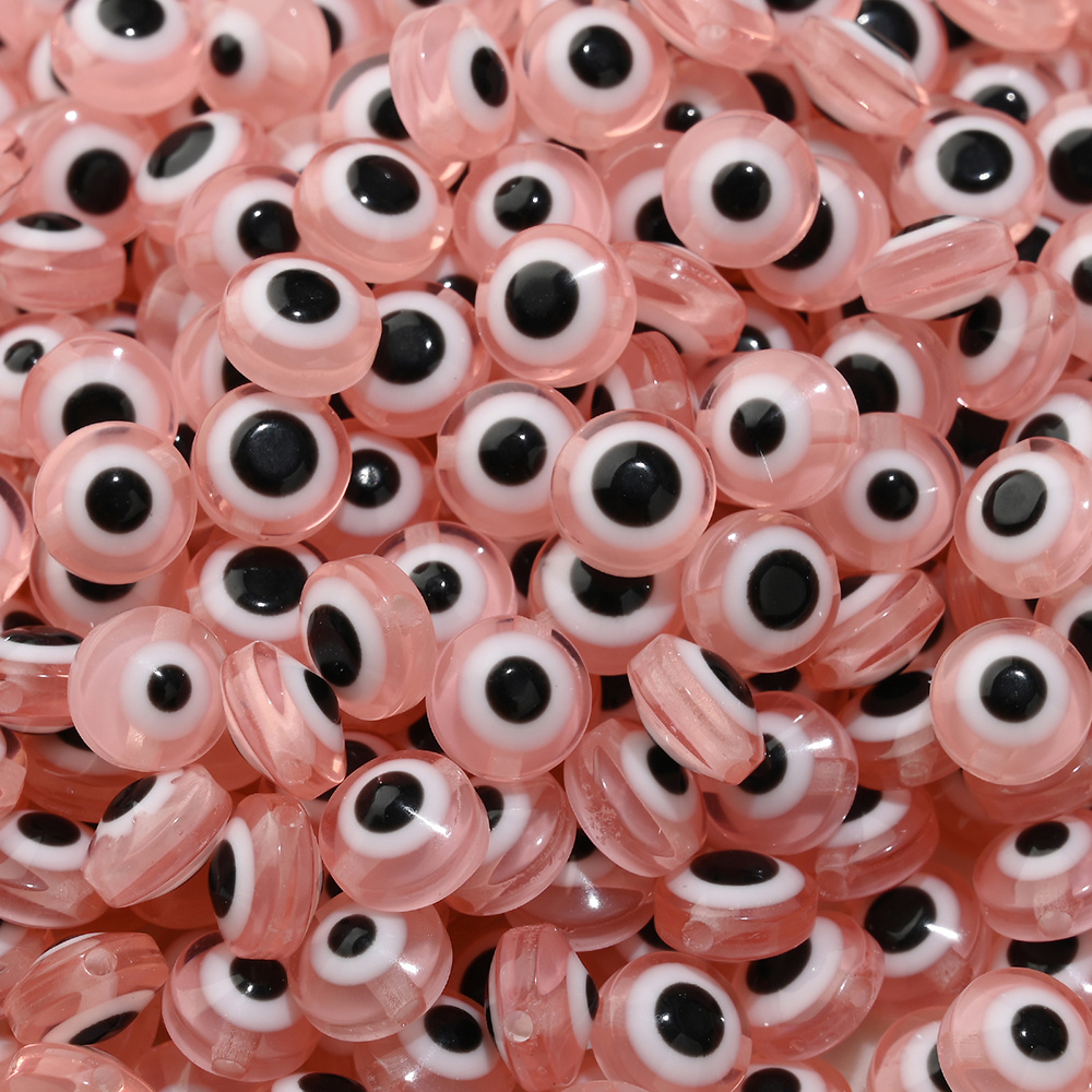 Evil Eye Resin Beads. Round 8mm. 100pcs/bag Multi colored. Loose
