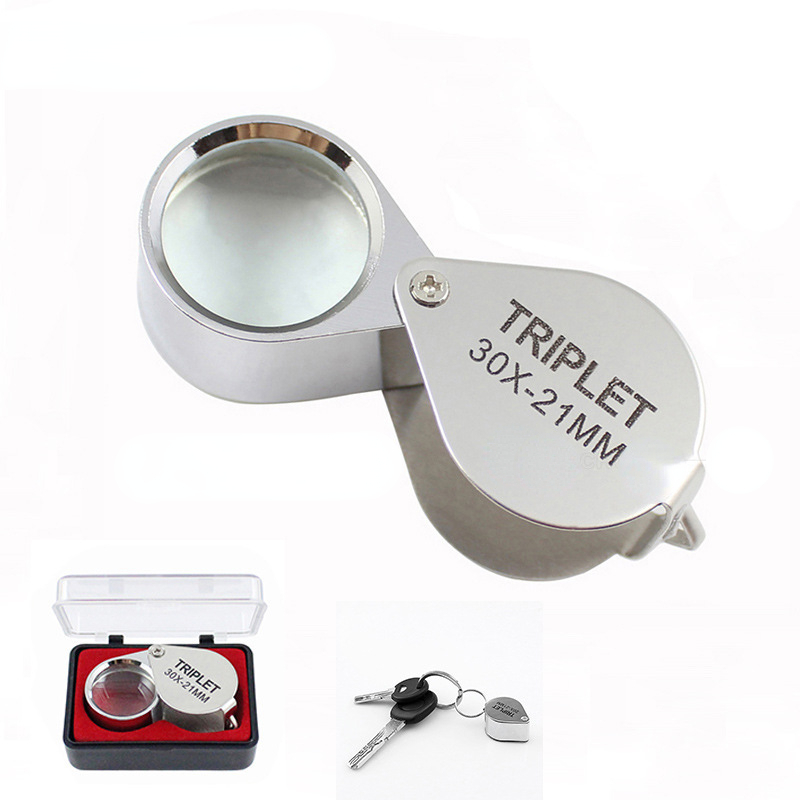 Folding 30X 21mm Jewelers Eye Loupe Magnifier Pocket Magnifying Glass