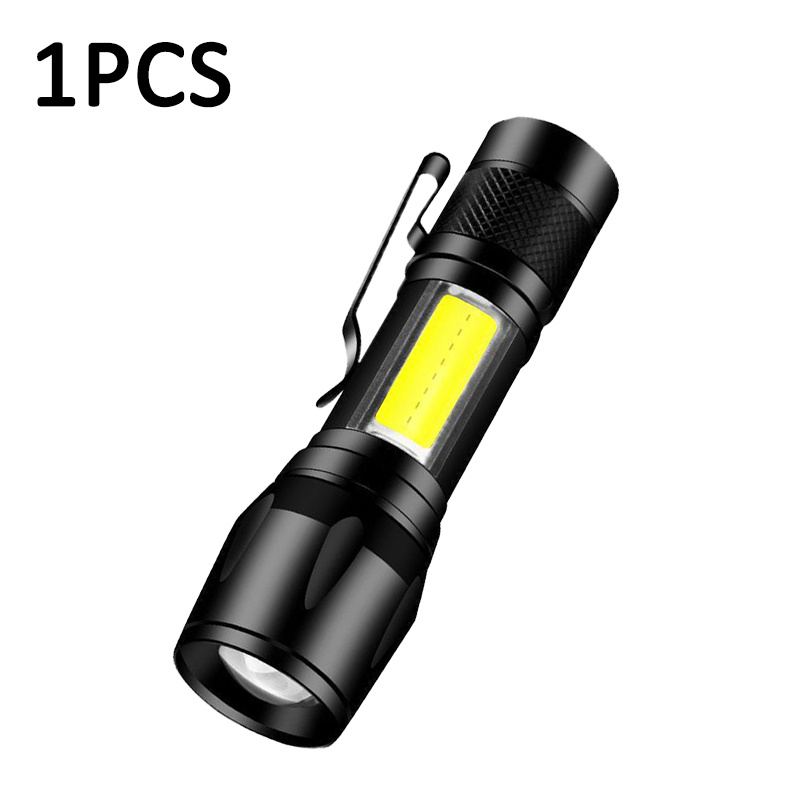 PATIKIL Mini linterna LED recargable de 2.1 pulgadas, linterna pequeña  portátil EDC con carga USB para transporte diario, azul claro