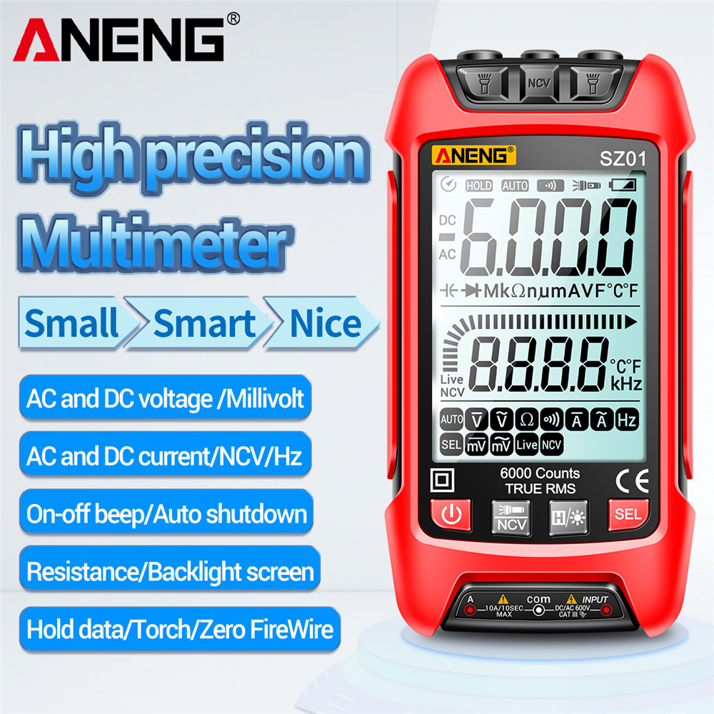 AN8205C multimètre numérique gamme automatique rétro-éclairage ampèremètre  ca/cc Volt Ohm testeur Portable mètre Multimetro avec thermocouple - Temu  Switzerland