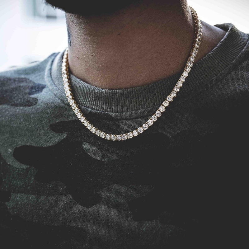 tennis chain choker men