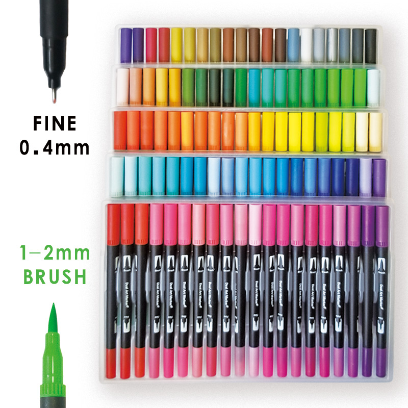 Skrfez Art Markers Dual Brush Pens Set, 120 Artist Coloring Marker,Fin —  CHIMIYA