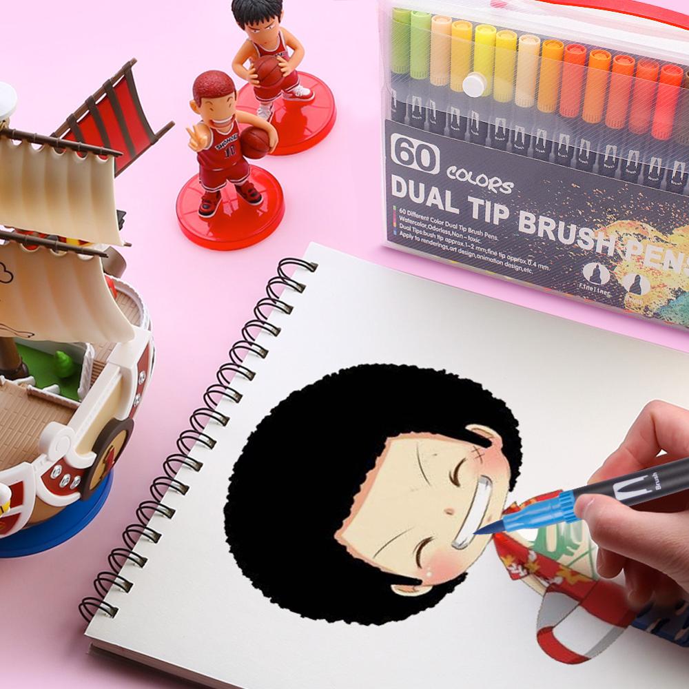 20 Colors +1 Brush Watercolor Markers Brush Pen For Adult - Temu