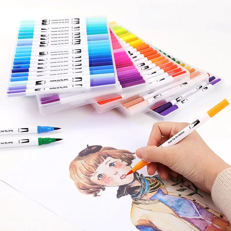  SAYEEC Dual Brush Marker Pens 12 Colored Art Coloring