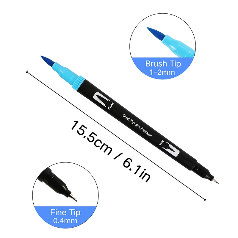 35 Dual Markers Pen for Adult Coloring Book, Coloring Brush Art Marker,  Fine Tip
