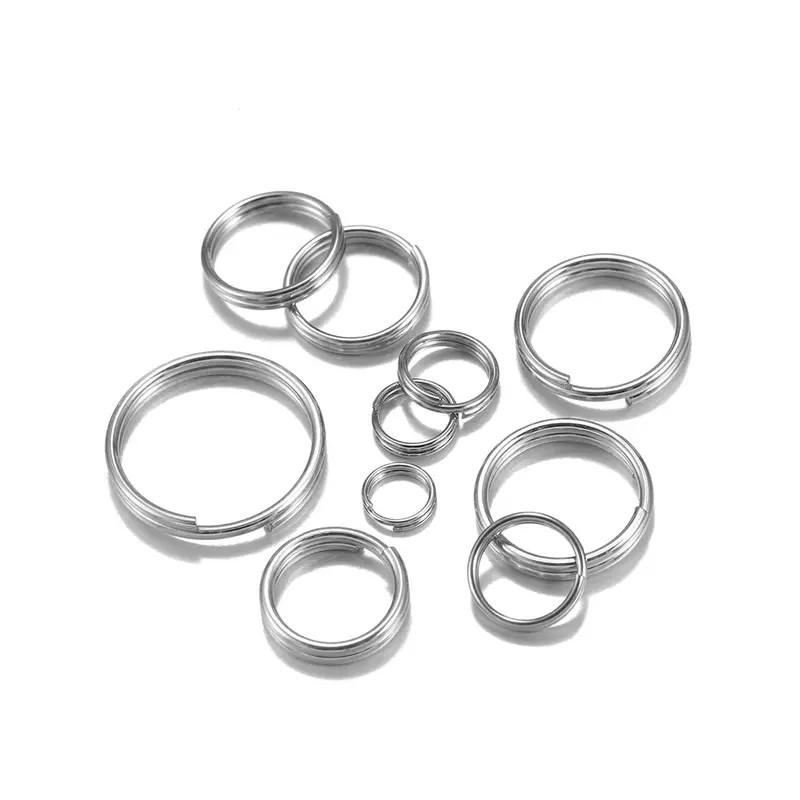 Stainless Steel Open Double Jump Rings For Diy Key Double - Temu