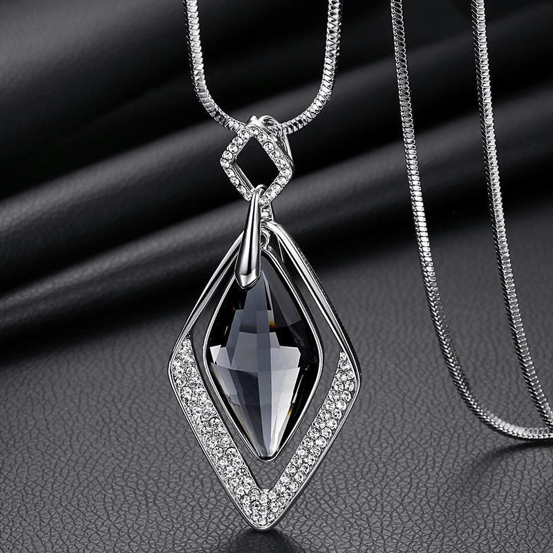 TEMU 1pc Fashion Necklace Rhombus Sweater Chain Long Neck Chain Matching Necklace