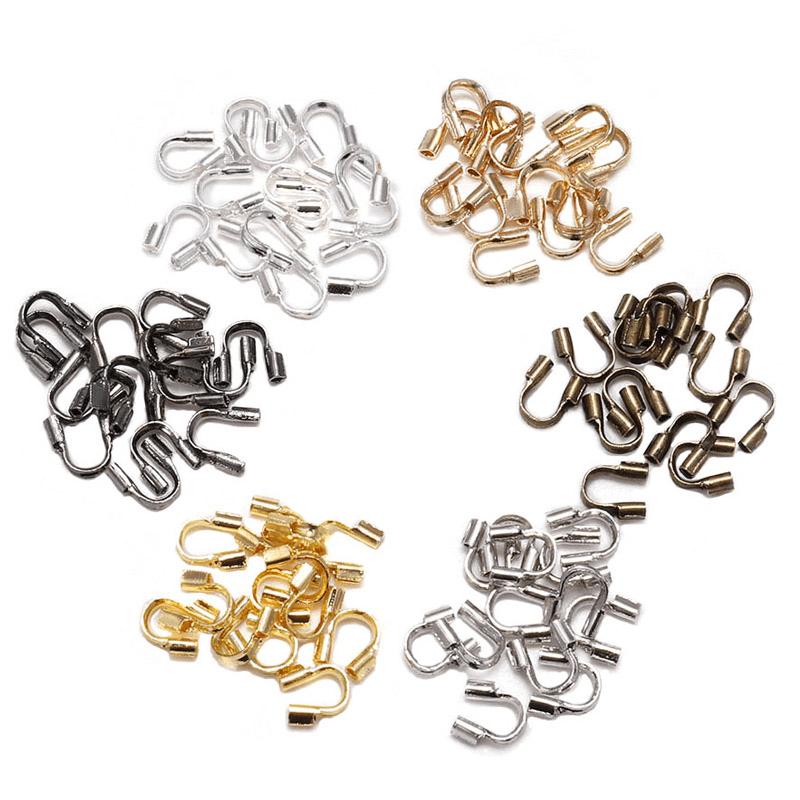 300pcs/box 4.5x4mm Wire Protectors Wire Guard Guardian Protectors loops U  Shape Accessories Clasps Connector For Jewelry Making