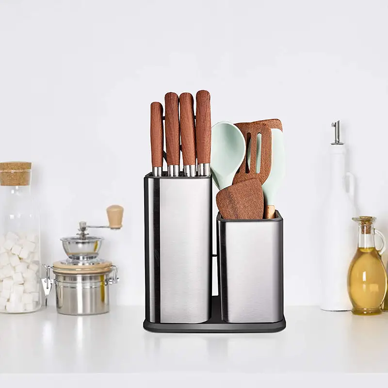 Universal Knife Block Without Knives, Modern Knife Utensil Holder For  Countertop, Stainless Steel Knife Holder For Kitchen Counter, Edge-protect  Knife Storage Organizer - Temu Italy