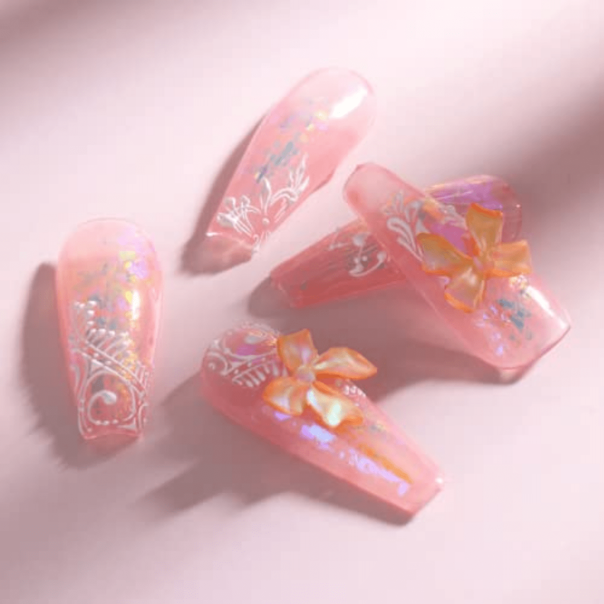 Bow Nail Charms For Acrylic Nails 3D Art Nail Charms Aurora Bow Nail D