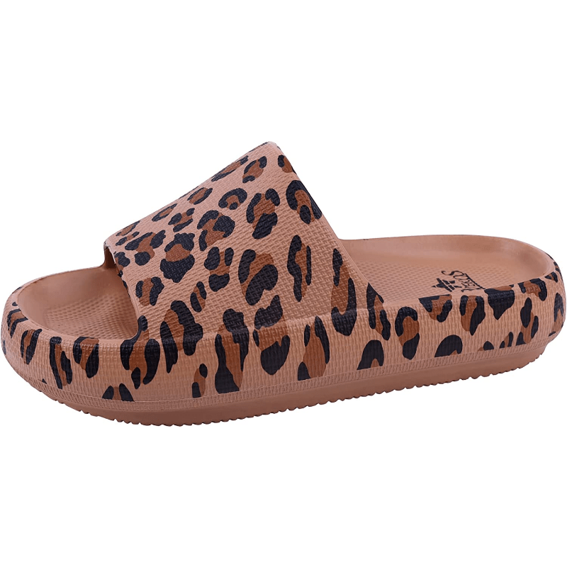 mens leopard print cloud slides quick dry non slip slippers Temu