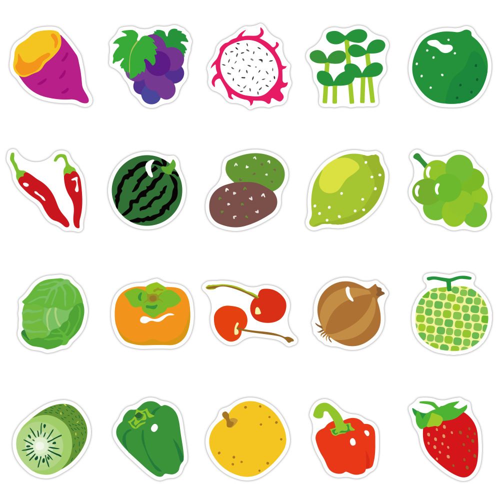 40pcs Bag Lovely Fruit Cartoon Vegetable Creative Decoration Material  Stickers For Mobile Phone Case Helmet Skateboard Water Cup - Toys & Games -  Temu