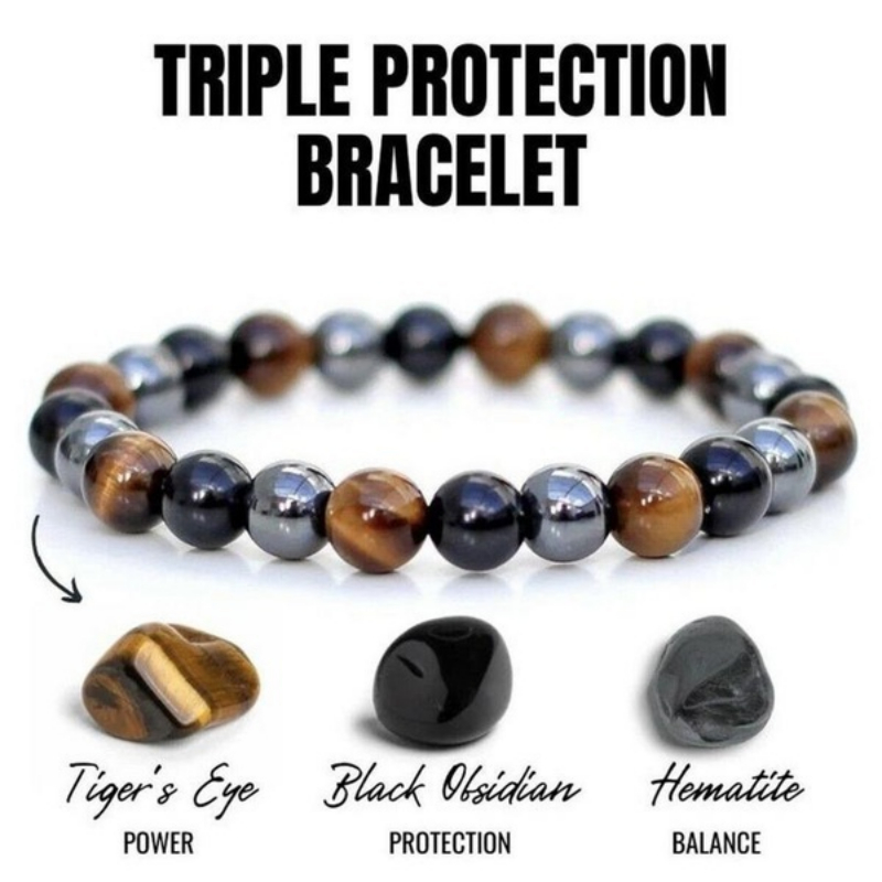 

1pc, Tigers Eye Black Obsidian Bracelet, Men Fashion Tigers Eye Natural Stone Bracelet, Bracelet Packs, Jewelry Packs, Birthday Gifts, Holiday Gifts, Father's Day Gifts, Party Favors
