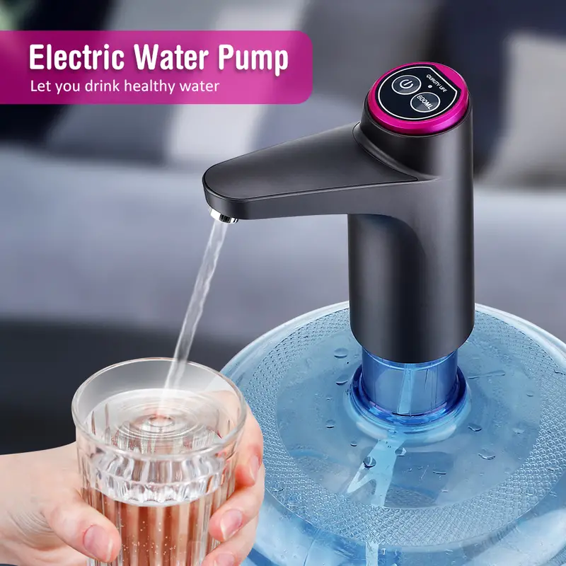 1pc automatic water dispenser electric portable water pump button control usb charge for kitchen office outdoor drink dispenser details 5