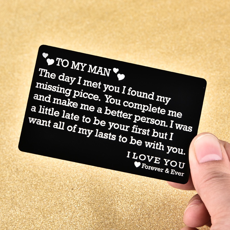 Buy TO MY MAN Alloy Lettering Wallet Card Couple Gift | Our Store