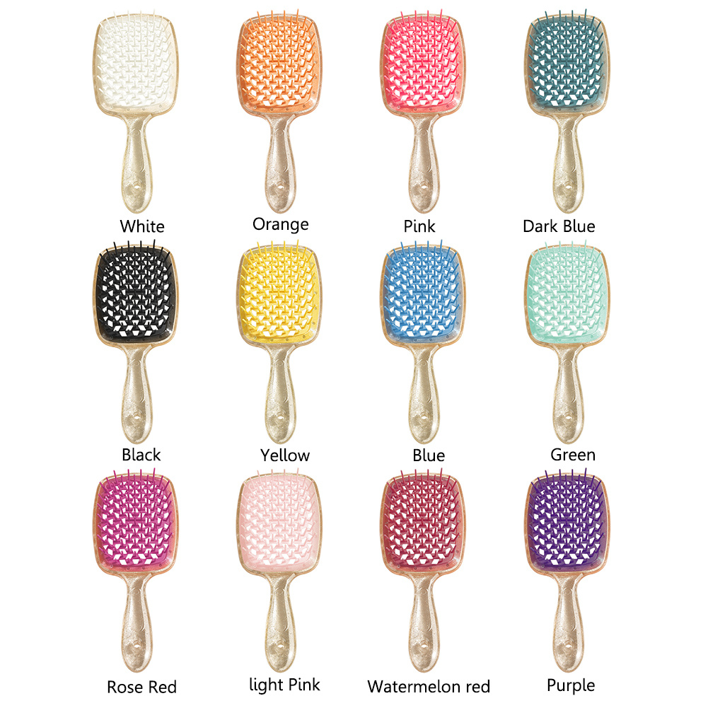 

1pc Hollow Out Scalp Massage Hair Brush Anti Static Hairdressing Comb Wet And Dry Use Hair Styling Comb