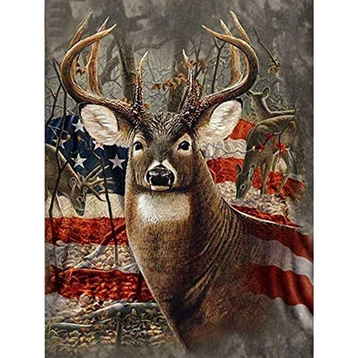 American Flag Deer Diamond Painting 