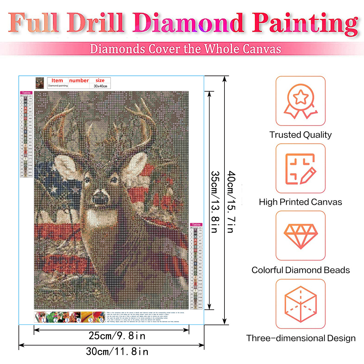 5d Diy Diamond Painting Kit For Adults And Kids - Large Size  (11.8x15.7in/30x40cm) - Landscape, Full Drill Round Diamond Art Kit, Home  Wall Decor