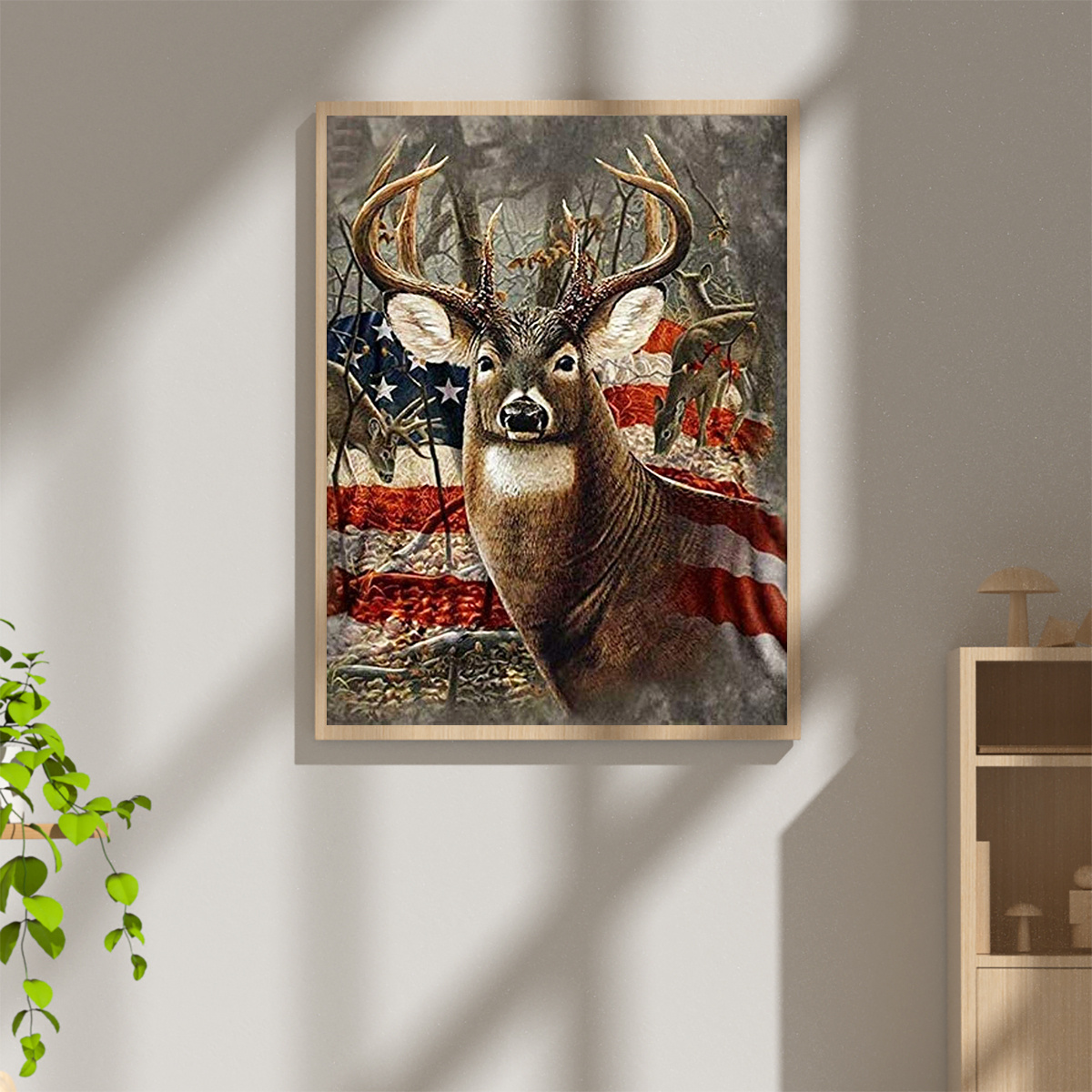 TISHIRON Diamond Painting Kits,12x16 inch 5D DIY Forest Deer Diamond Art  Crafts Kit for Home Wall Decor Gift 