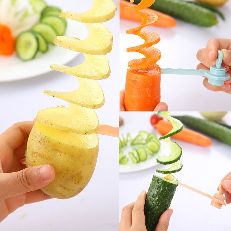 Spiral Slicing Knife For Fruits And Vegetables Effortlessly - Temu