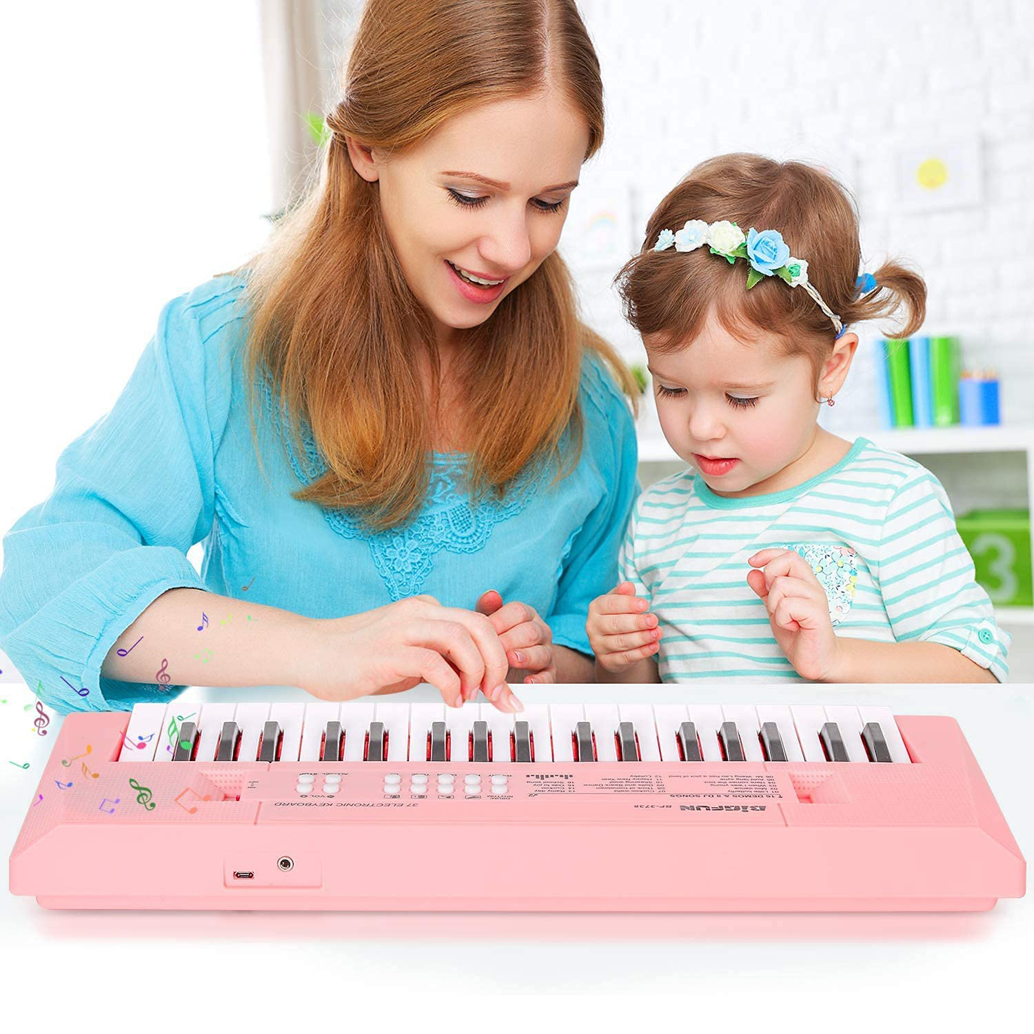 Piano électrique pour enfants à 37 touches avec microphone, piano jouet  musical pour enfants âgés de 3 à 5 ans, jouets d'apprentissage de piano à