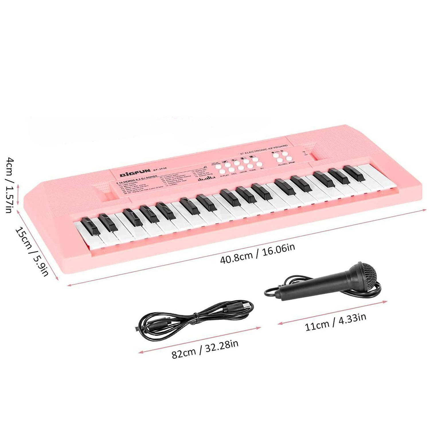 Mini piano électronique professionnel pour enfants, clavier musical pour  enfants, synthétiseur de microphone, jouet musical, 37
