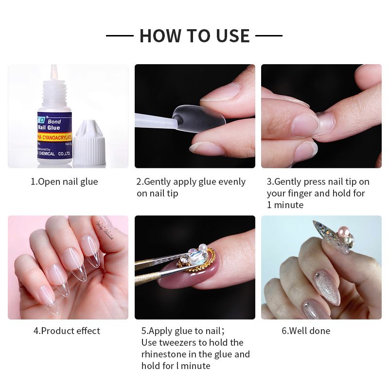Nail Glue For Acrylic French False Nail Tips Stick 3d Nail Decoration Glue  Clear Fast Dry Glue Nail Art Tools Diy Design | Today's Best Daily Deals |  Temu