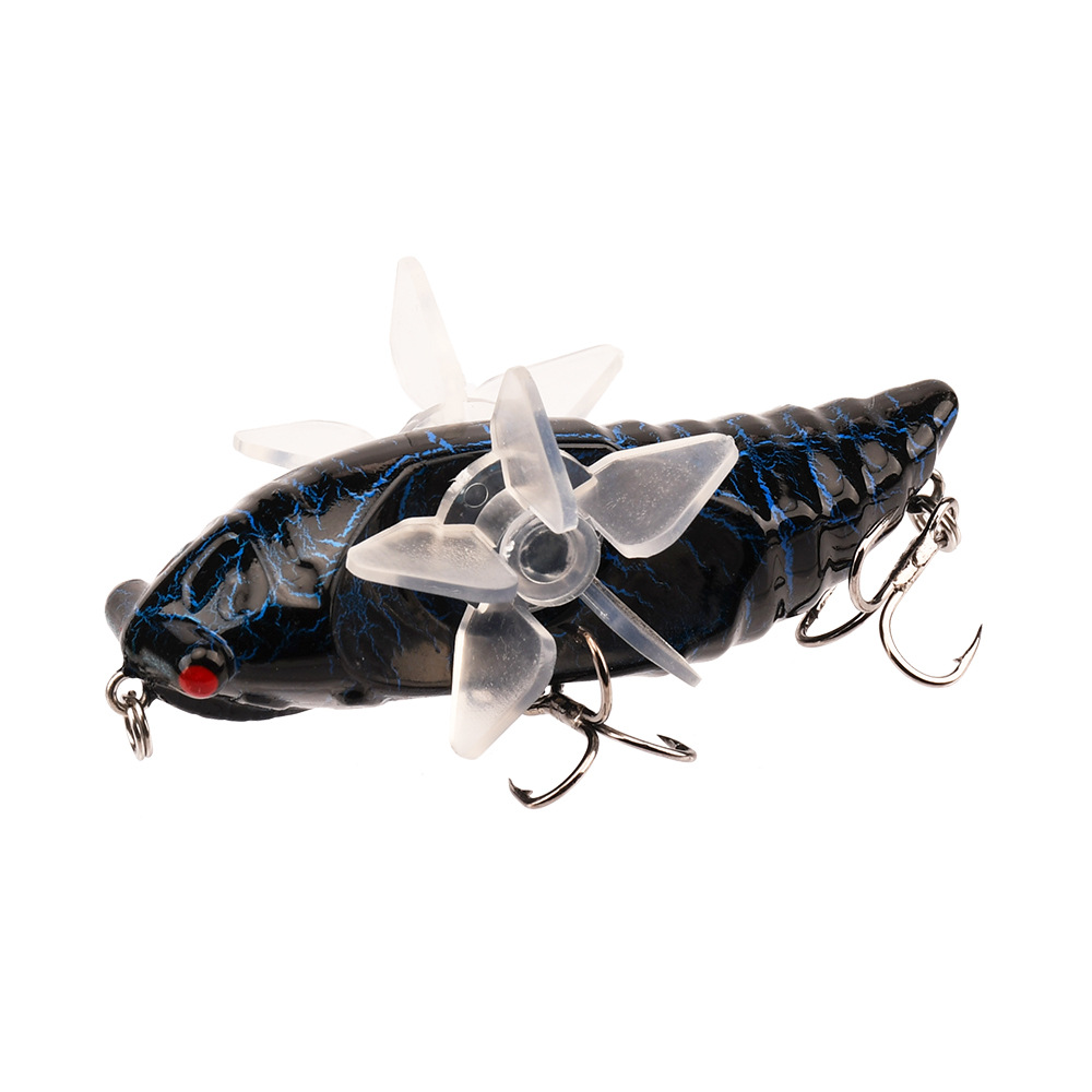 1Pc 7.5cm/14g Propeller Treble Hook Bionic Cicada Hard Fishing