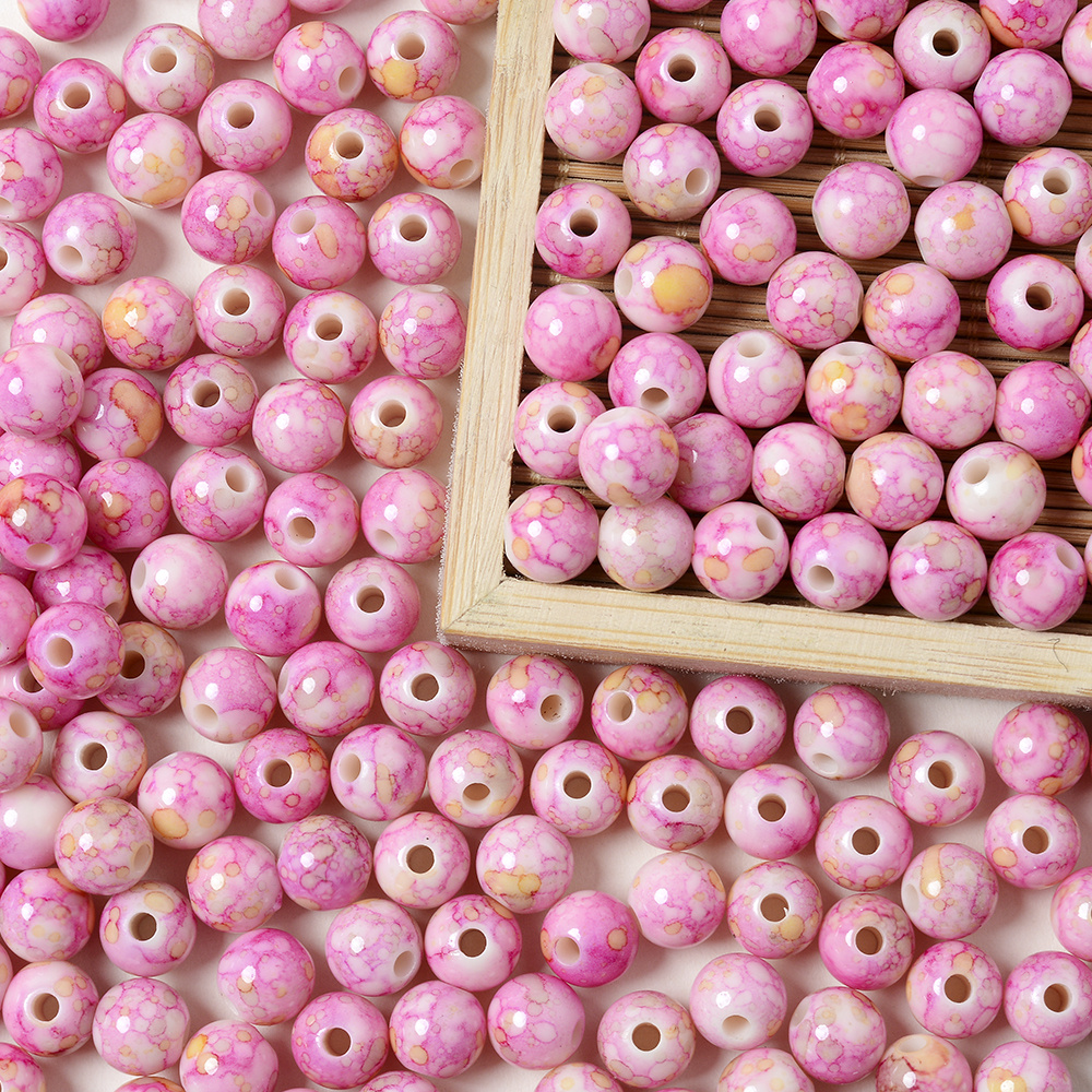 100 pcs 8mm Acrylic Cracked Crystal Beads - Pink Beads - For Jewelry M –  Gladiolus Beading Supplies LLC