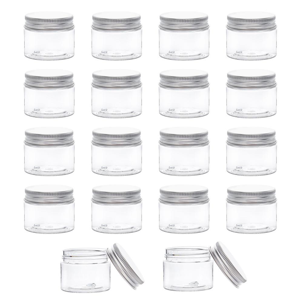 Clear Pet Plastic Storage Containers Jars With Aluminum - Temu