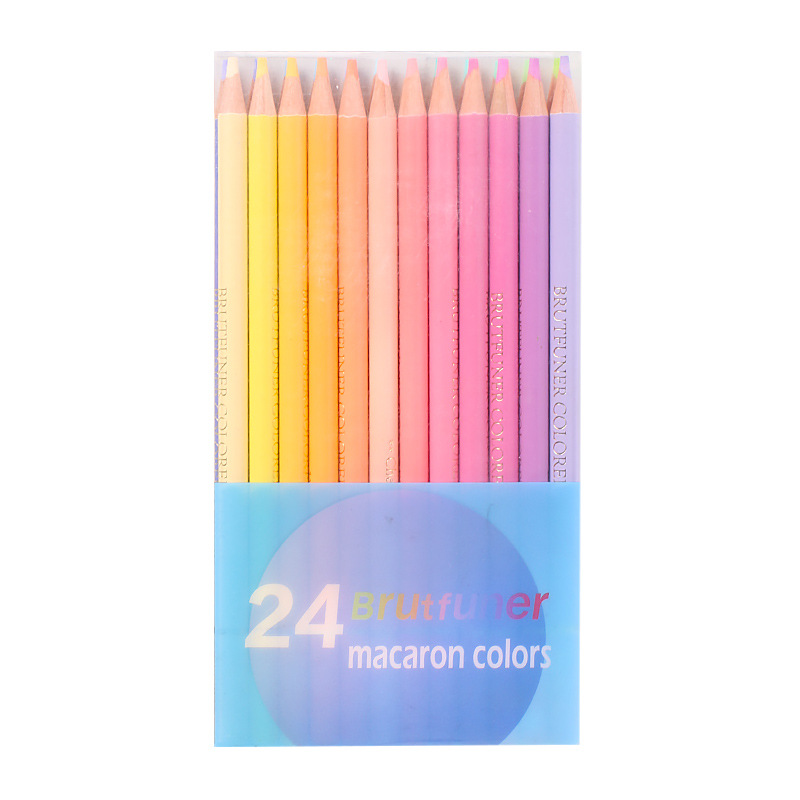 48 Packs Pastel Colored Pencils Macaron Colored Pencils Oil Pastel Pencils  Soften Wood Coloring Pencils for Adult Kids Artists Beginners Drawing