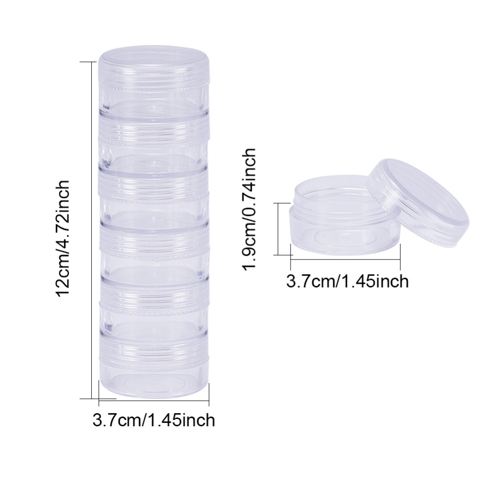 1 set 10G/10ML Stackable Plastic Containers for Beads, Buttons, and Crafts  - 5 Column (6 Layer/Column) - Organize and Store Your Collection Easily
