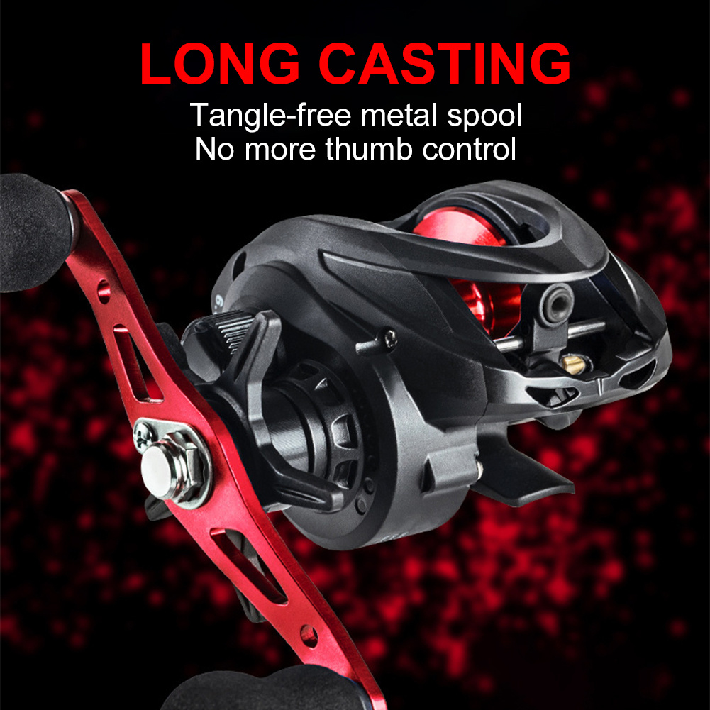 

Lightweight Baitcasting Fishing Reel With 6.3:1 Gear Ratio And 8kg Max Drag For Saltwater Fishing
