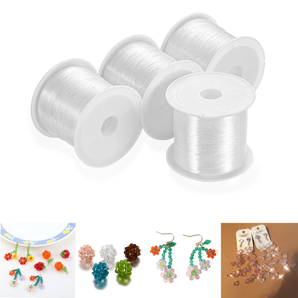 Beading Cord Transparent Crystal Elastic Wire Small Roll - Temu