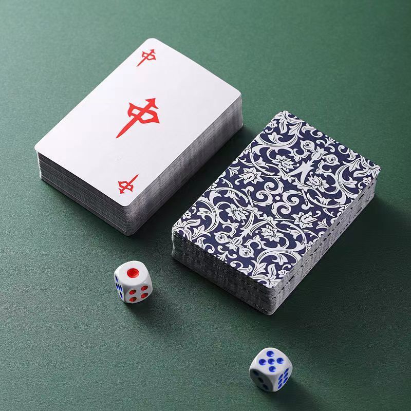 Juego de cartas de póker de conjunto de Mahjong portátil, Mini
