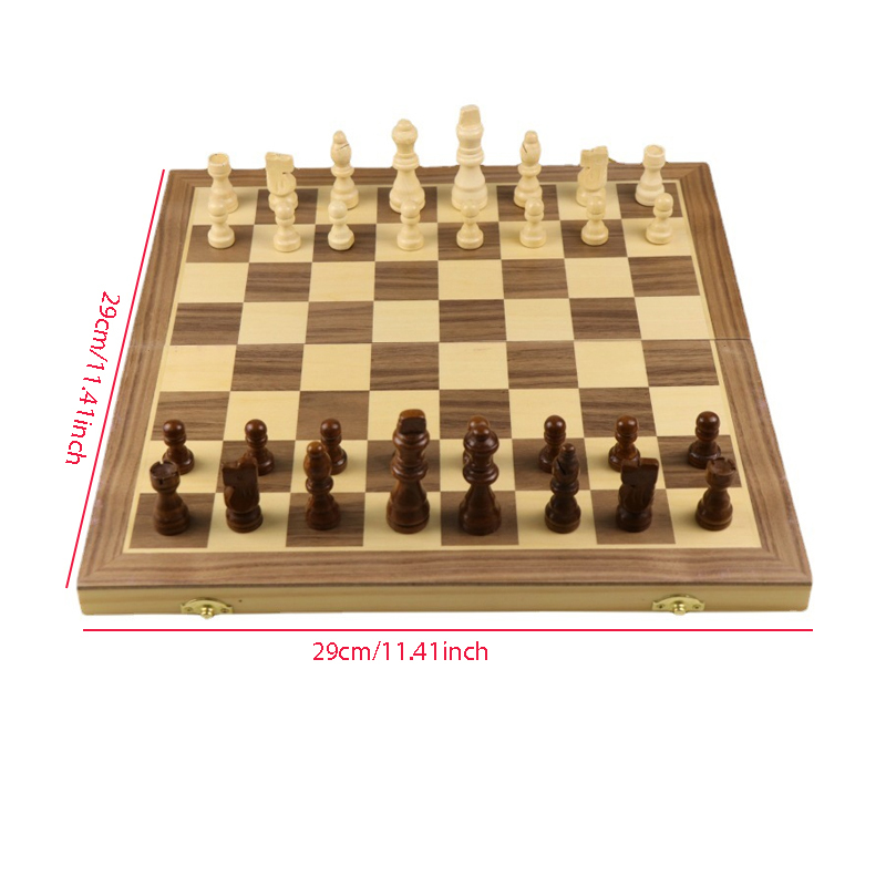 Chess Wooden Wooden Checker Board Solid Wood Pieces Folding Chess Board  High-end Puzzle Chess Game