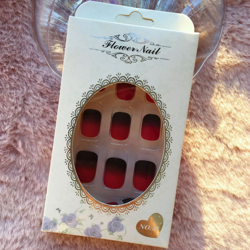 Full Cover Fake Nails Art Tools Matte Press On Coffin French Acrylic