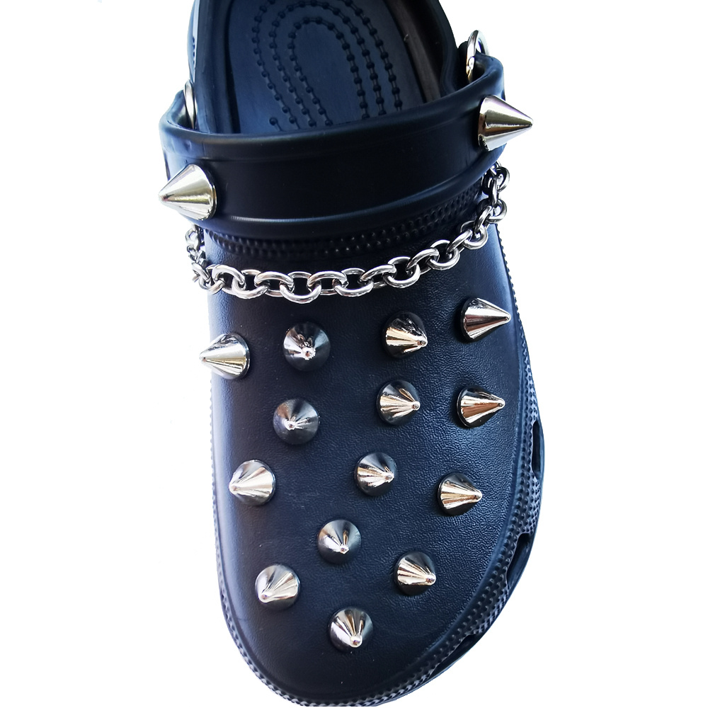 Metal Punk Croc Charms Designer Vintage Pin Rivet Chain Shoe Decoration  Clogs Kids Boys Women Girls Gifts Charm for CROC Jibbi241T