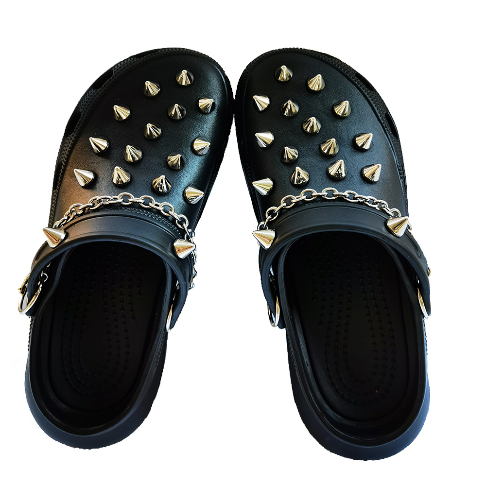 Punk Croc Charms Diy Metal Rivet Shoe Charms Sandals - Temu