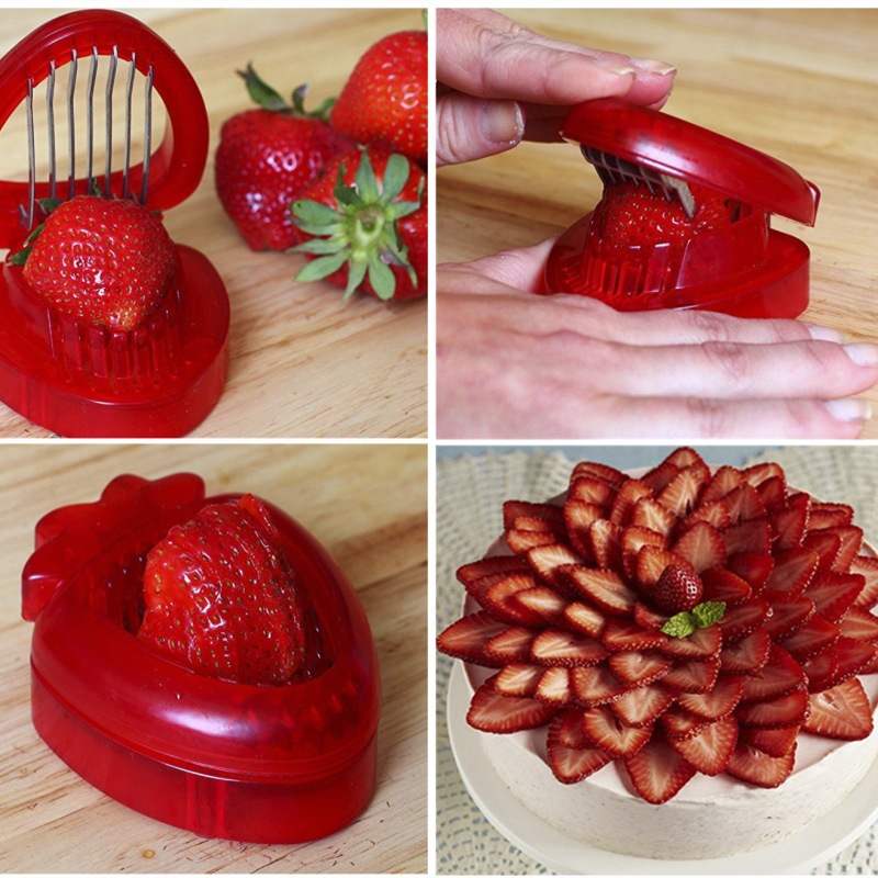 Strawberry Slicer Cutter Strawberry Corer Strawberry Huller Fruit Leaf Stem  Remover Salad Cake Tools Kitchen Gadget Accessories - Temu
