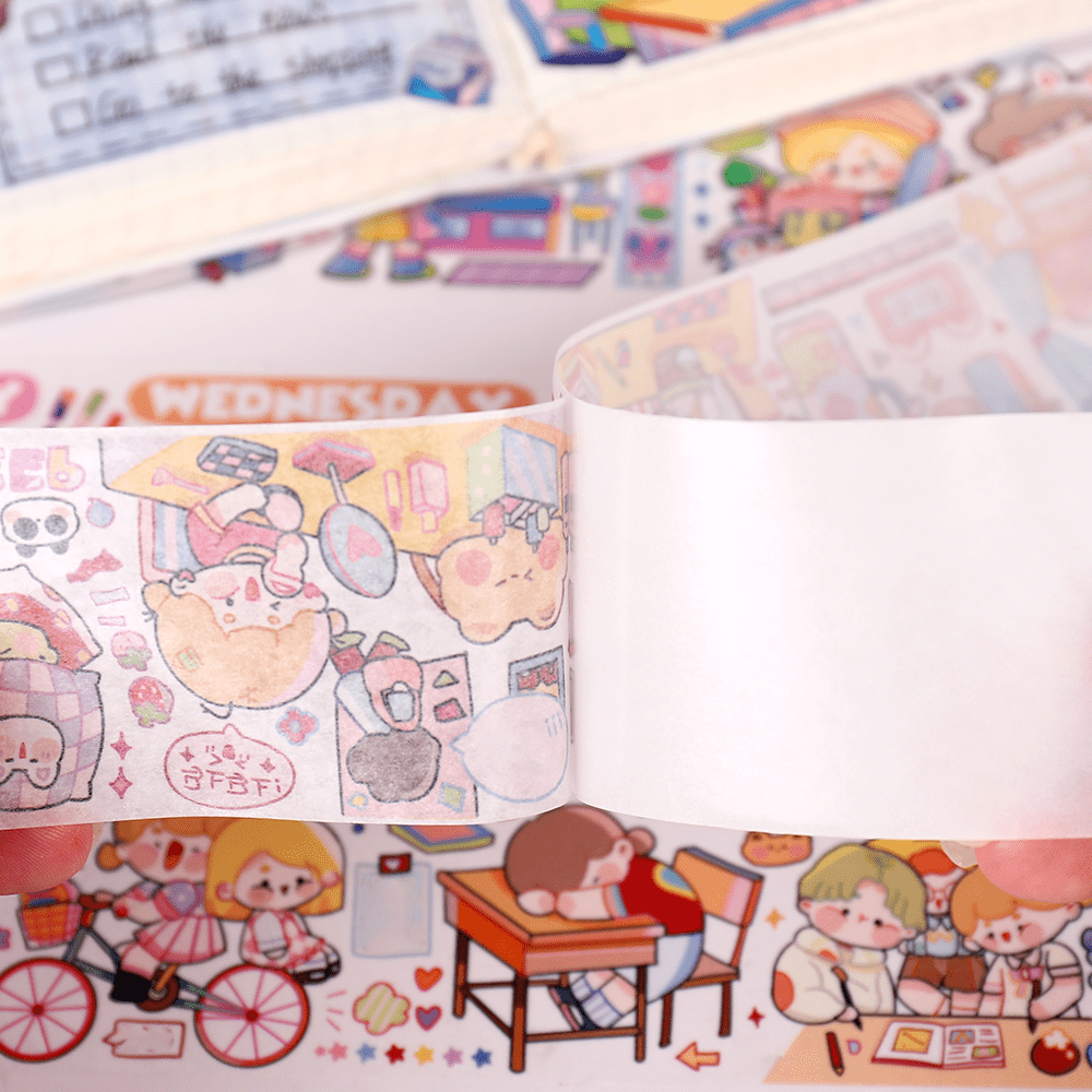 Peach Heart Love Cherry Bear Washi Tape Pocket Decorative - Temu