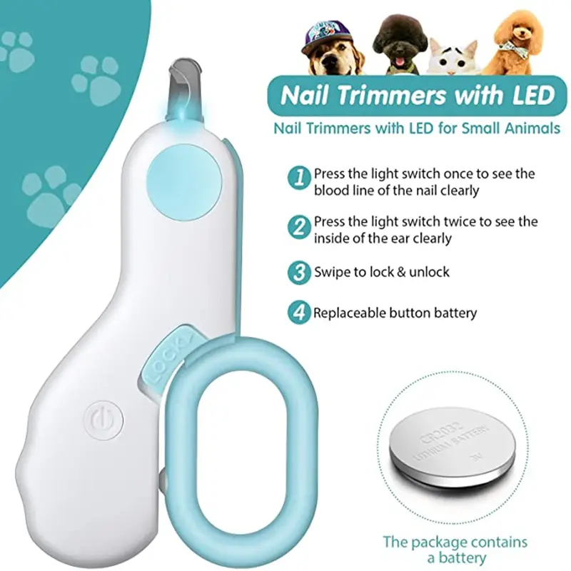 professional pet grooming kit nail clippers with led lights Product details 0