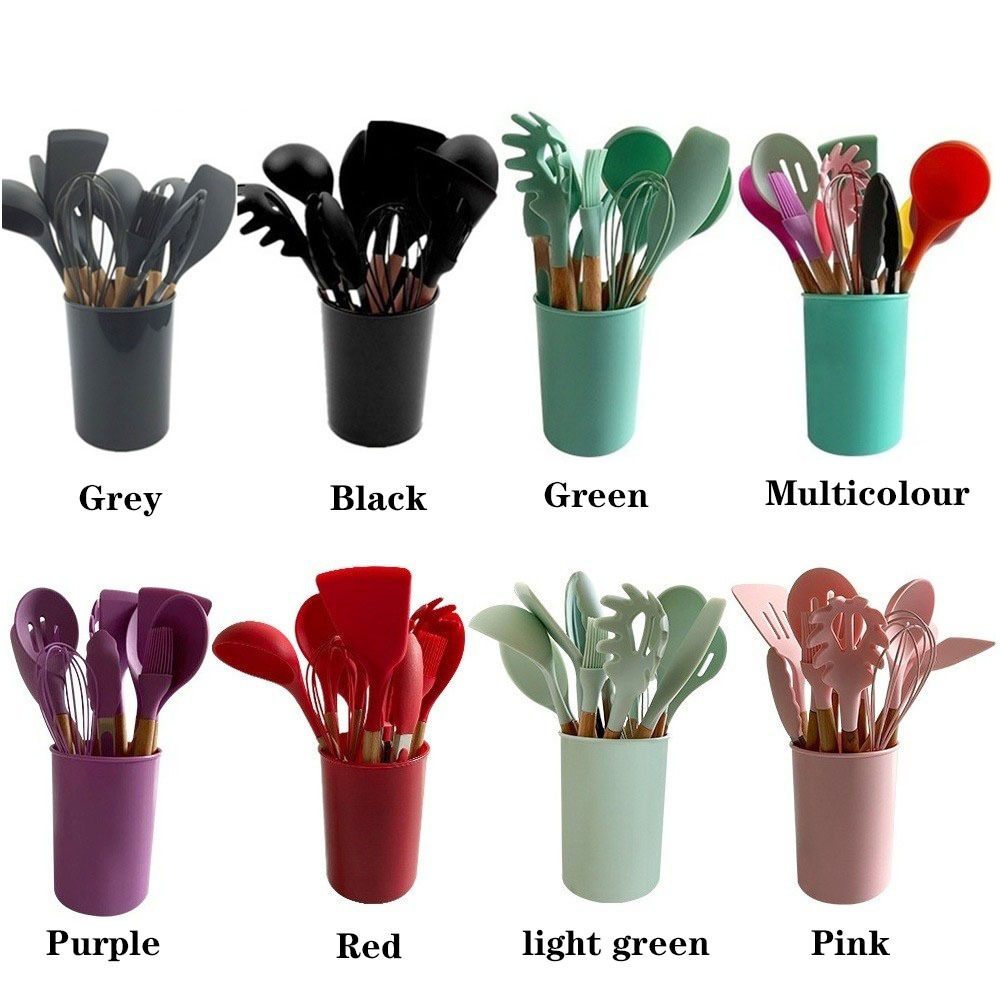 12pcs Silicone Utensils Set with Organizer