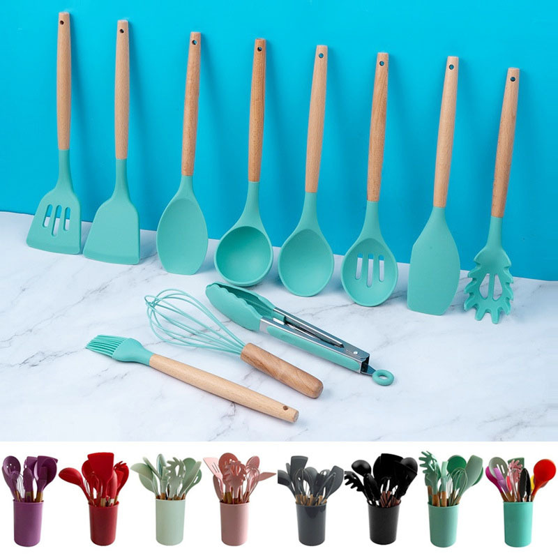 12pcs Silicone Utensils Set with Organizer
