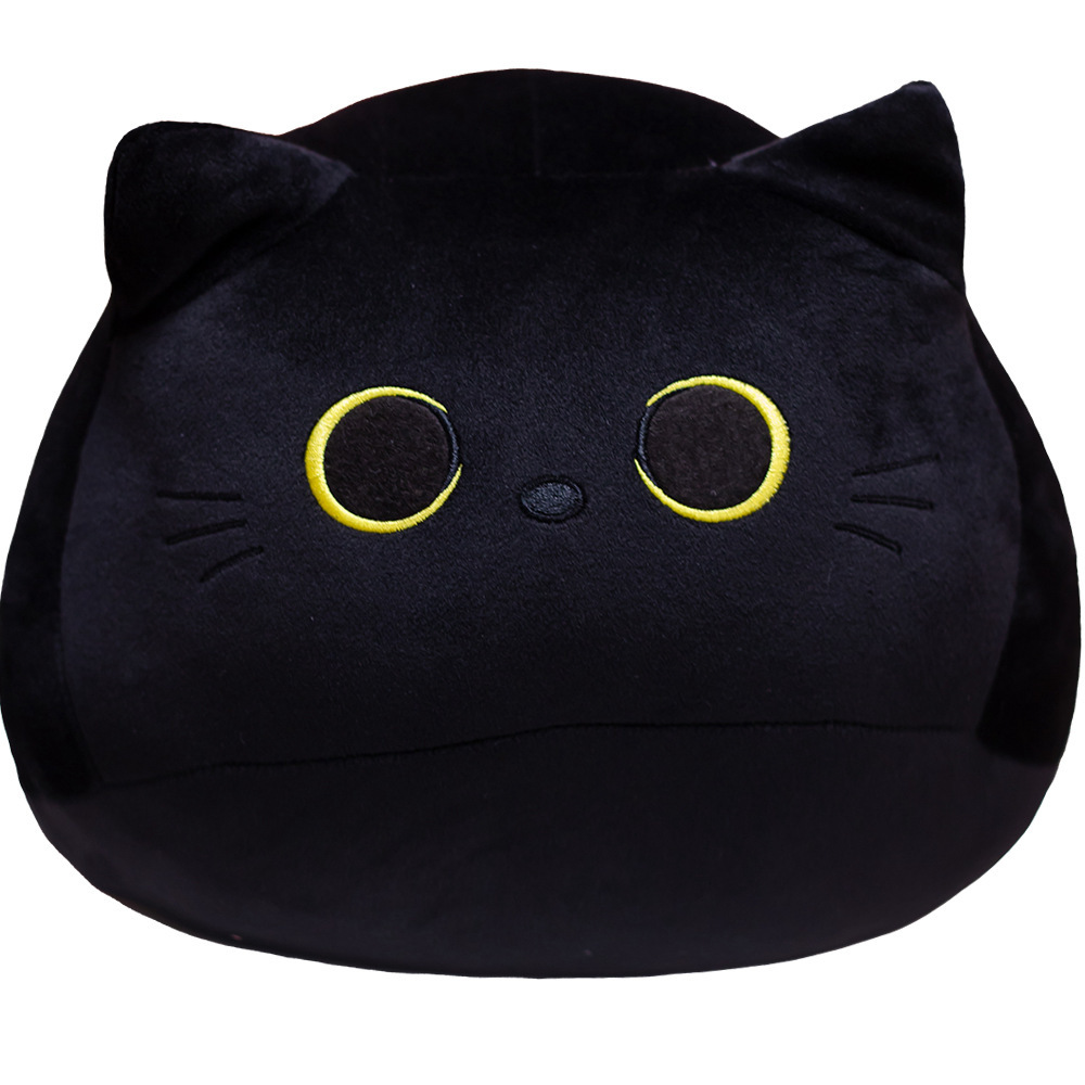 3 Sizes Black Cat Shaped Soft Plush Pillows Lovely Cartoon Animal