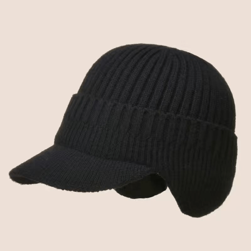 Sun Visor Hat Riding Baseball Cap Bomber Hat Men Winter Cap Knitted Ear Hat