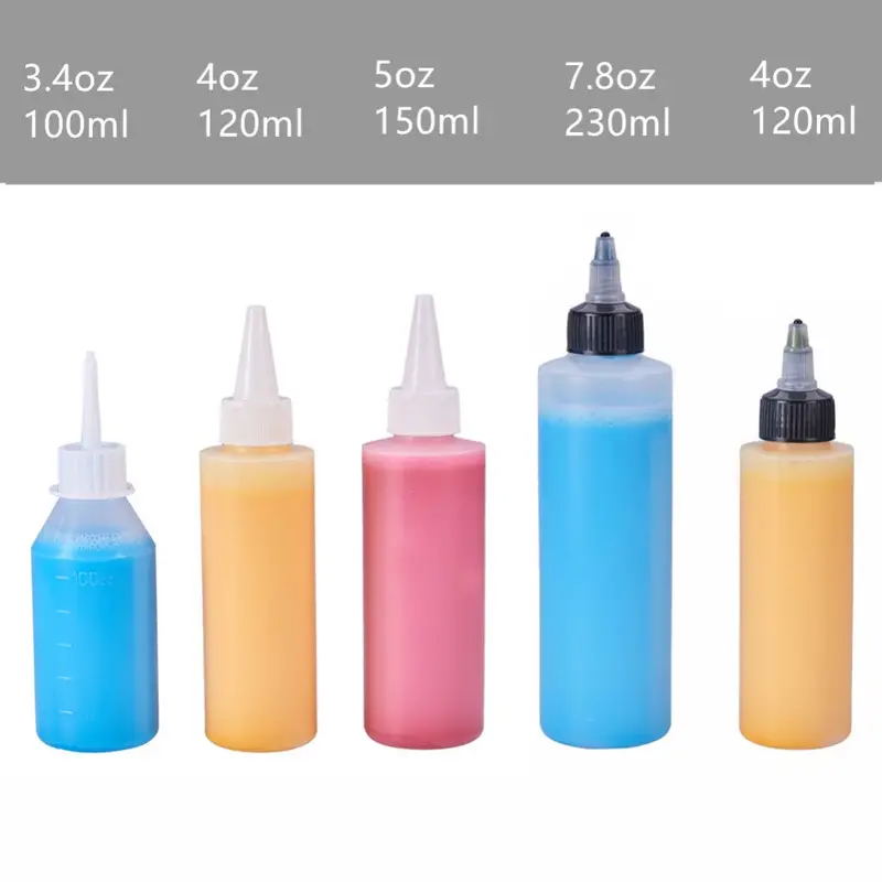4 Ounce Plastic Squeeze Dispensing Bottles With Black Twist - Temu